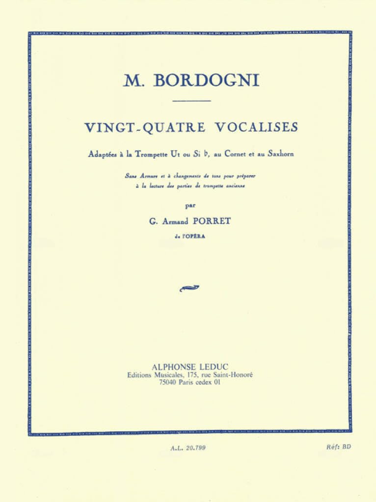 Giulio Marco Bordogni: 24 Vocalises (Trumpet Solo)