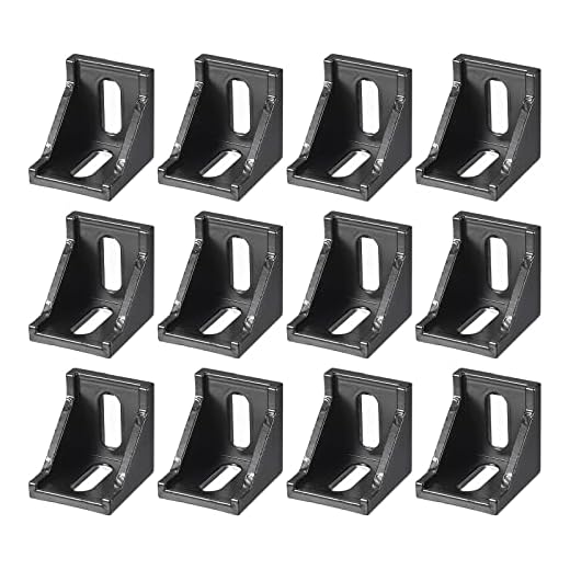 uxcell 12Pcs Inside Corner Bracket Gusset, 38x38x35mm 4040 Angle Connectors for 4040 Series Aluminum Extrusion Profile Black