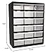 Homak 18-Drawer Parts Organizer, Black, HA01018001,Black Matte