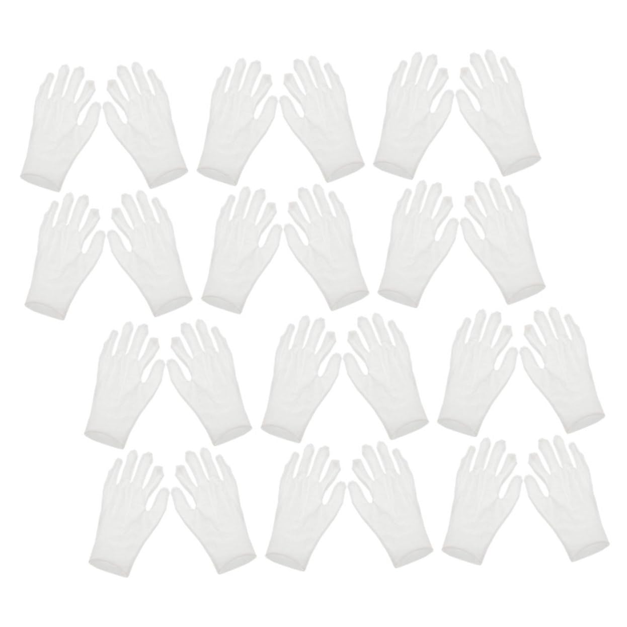 SOESFOUFU 12 Pairs Overnight Moisturizing Gloves White Cotton Gloves for Dry Hands Relief Adult Size