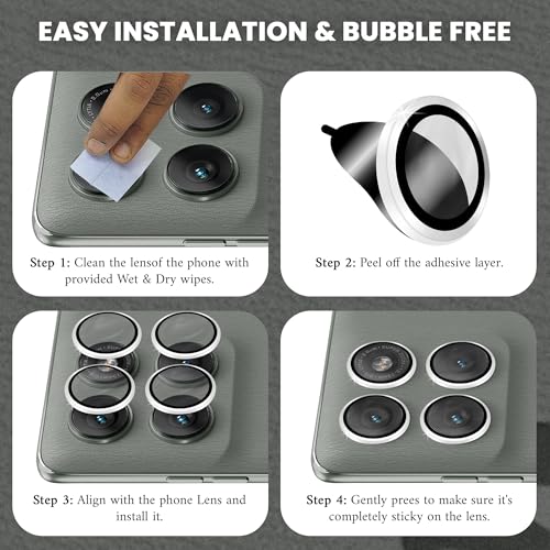 Image of ArmourPro Camera Rings Tempered Glass for Motorola Edge 60 Pro, Tough HD Individual Aluminum Alloy Rings 9H Camera Cover, Scratch-Resistant,Camera Lens Protection| Silver, 1 Pack