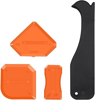 4Pcs Sealant Finishing Tool Silicone Tool,Sealant Remover Tool Caulking Tool Kit Grout Finishing Tools for Bathroom Kitchen Room Silicone Remover for Floor Sealant Grout Finishing Sealing（Orange).