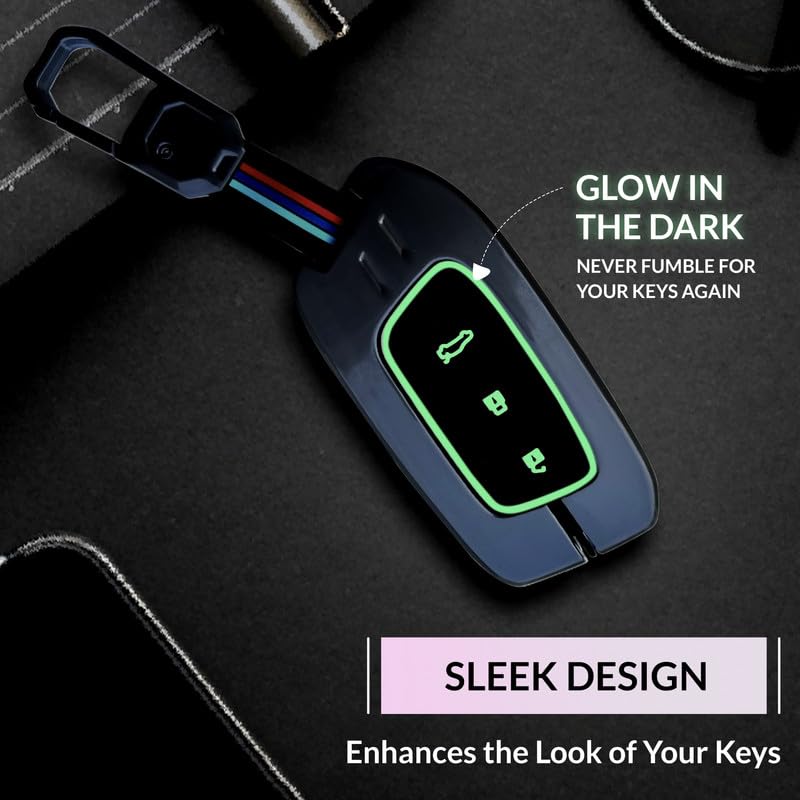 Image of NEODRIFT 'KeyShield' Car Key Cover for MG Hector (Shape 1, 03 Buttons) (360 Protection, Durable and Stylish)