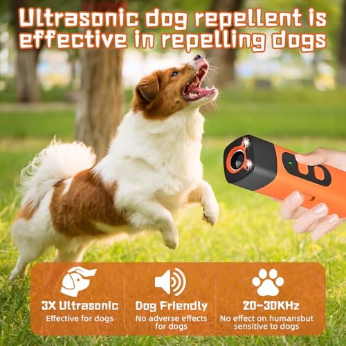 KOMEIYL Anti Bell Gerät Hunde, Antibell Ultraschall Gerät, Hundeabwehr Ultraschall mit 3 Einstellbaren, Erziehungshilfen Hunde, Gilt für Stubenreinheit Sensiblem Bellen Zeigt Sofortige Wirkung