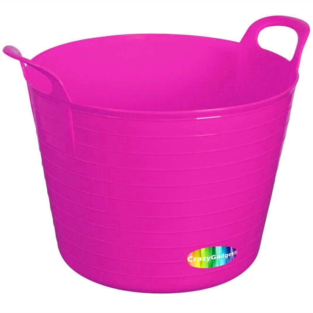 CrazyGadget® 42L 42 Litre Large Flexi Tub Garden Home Flexible Colour Rubber Storage Container Bucket - Made in U.K.