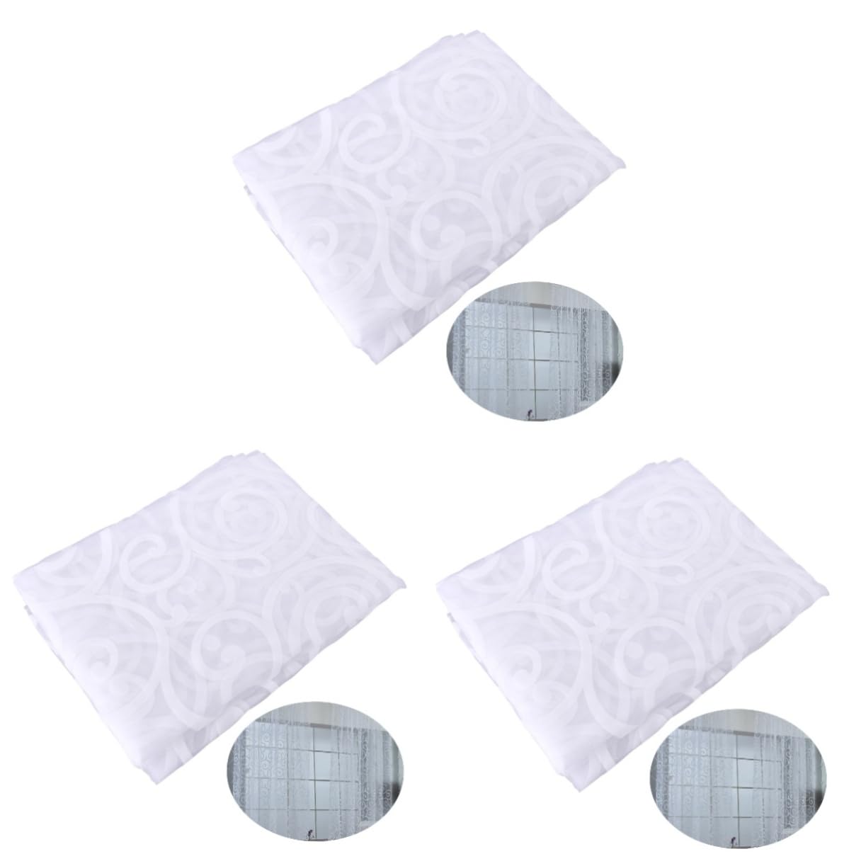 Rideaux en tulle transparent protégeant des regards indiscrets dans le salon lot de 3