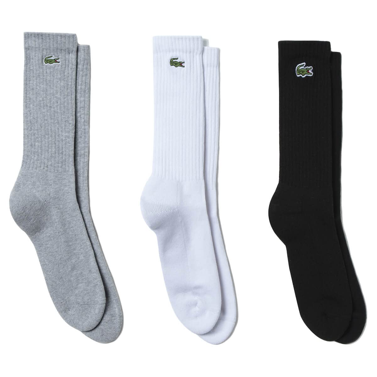 Lacoste Unisex Argent Chine/Blanc-Noir Sport Ra4182 Socks, 39/42