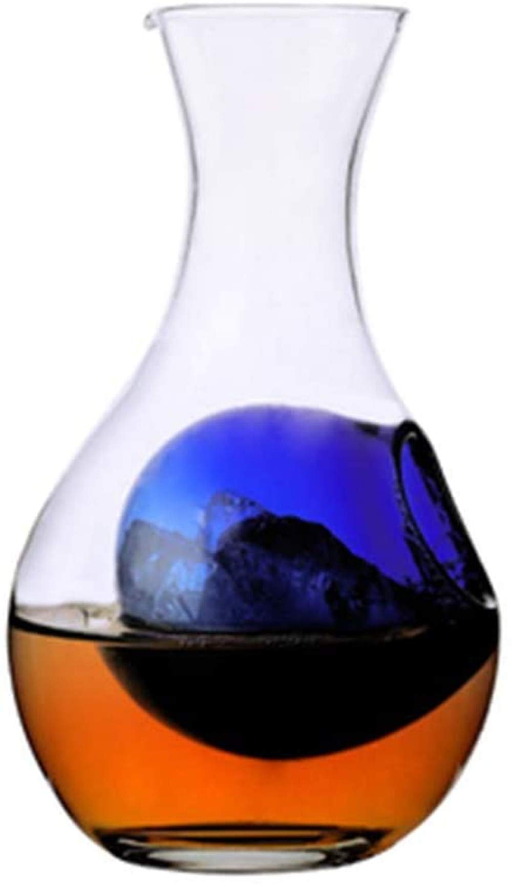 Creative Glass Wine Bottle Blue Thumb Hole Sake Glass Ice Jug Hamster Nest Cooling Room 300/450/520ML (300ml)