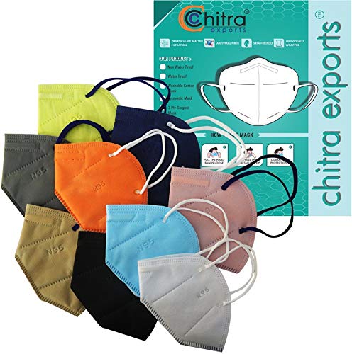 CHITRA EXPORTS N95 face mask for men and women 5 - Layer Reusable Anti-Pollution , Anti- Bacterial , For Men , women , kids Water Resistant, Reusable, Washable (Multicolor, Free Size, Pack of 9)