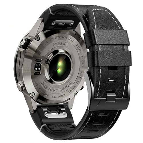 Correa de Cuero 26mm para Garmin con Forro de Silicona miniatura 2