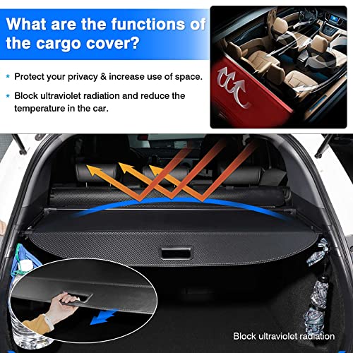 Image of Powerty Cargo Cover for 2016-2021 2022 Honda HRV Carbon Fiber Trunk Cover Rear Trunk Shielding Shade for HR-V Accessories No Gap