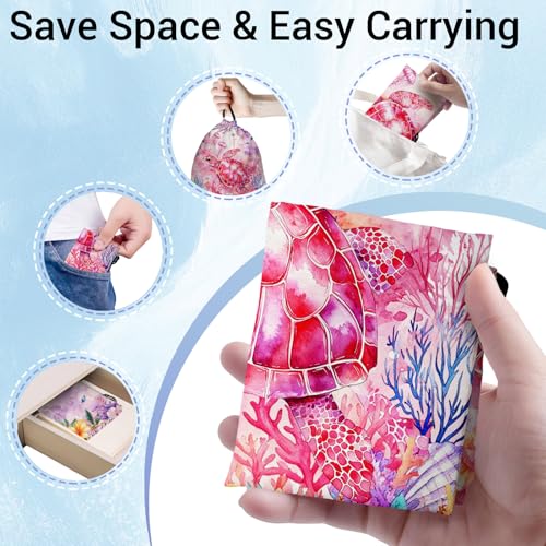 Image of Sea Turtle Pink Grip Bags Gymnastics Small Drawstring Bag for Travel Party
