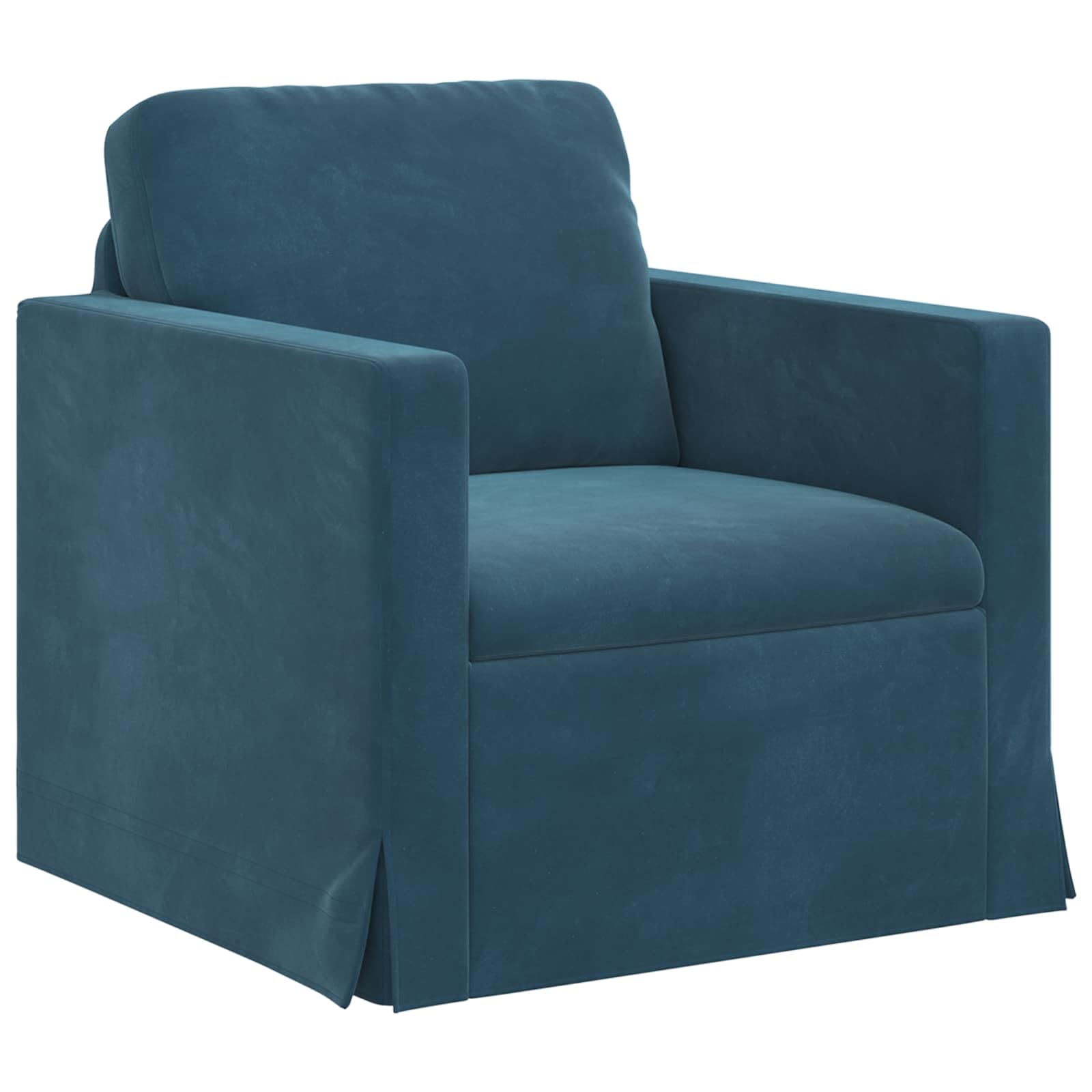 Juego de 2 sofás modulares azules 158x78x80cm tela de terciopelo paisaje residencial con marco de metal para ambientes modernos, asiento cómodo y estética elegante