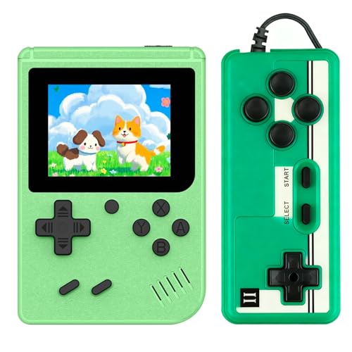 PTEROMYS Retro Handheld Game Console with 500 Classical FC Games-2.8 Inches Screen Portable Video Game Consoles (Game-Green 02)