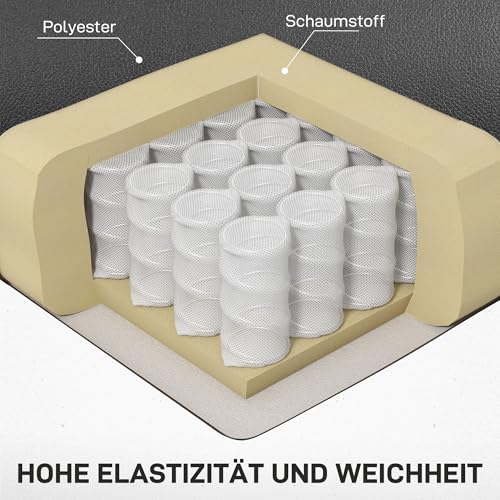 HOMCOM Relaxsessel mit Massagefunktion, Fernsehsessel mit Liegefunktion, Drehbarem Tisch, Massagesessel, Ruhesessel mit Fernbedienung, Feder, Seitentasche und Becherhalter, Mikrofaser, Schwarz – Bild 7