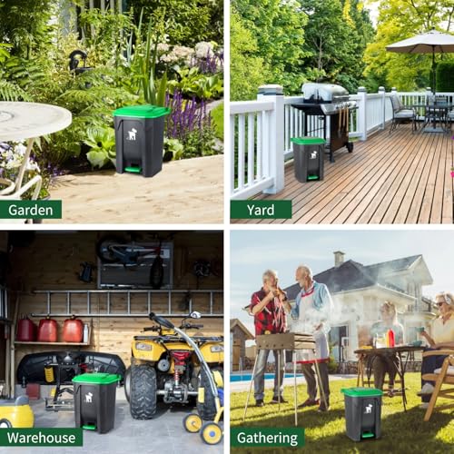 Image of Dog Poop Trash Can Outside, 20L Pet Waste Container with Removable Inner Waste Bin, 150 Waste Bags, Outdoor Pet Poop Trash Bin for Small /Large Dog Families