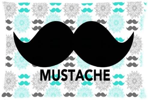 Stylish Creative Mustache Pattern Print Zippered Soft Pillowcases Pillow Cover 20x30 inches (Twin Sides )