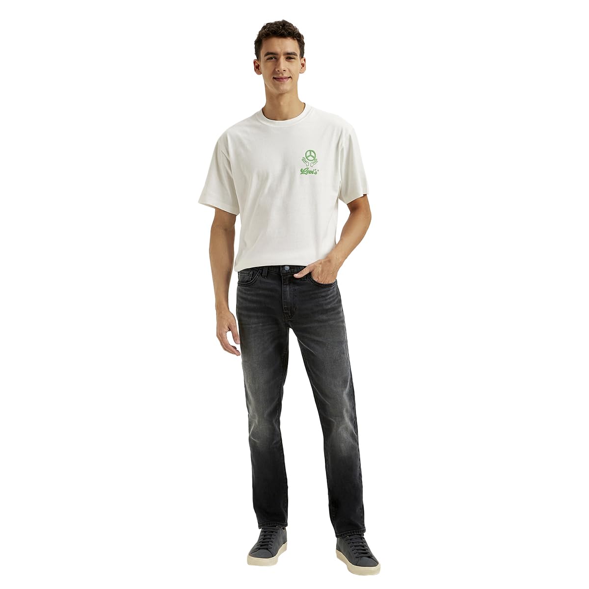 Men's 511 Black Slim Fit Mid Rise Jeans-image-33