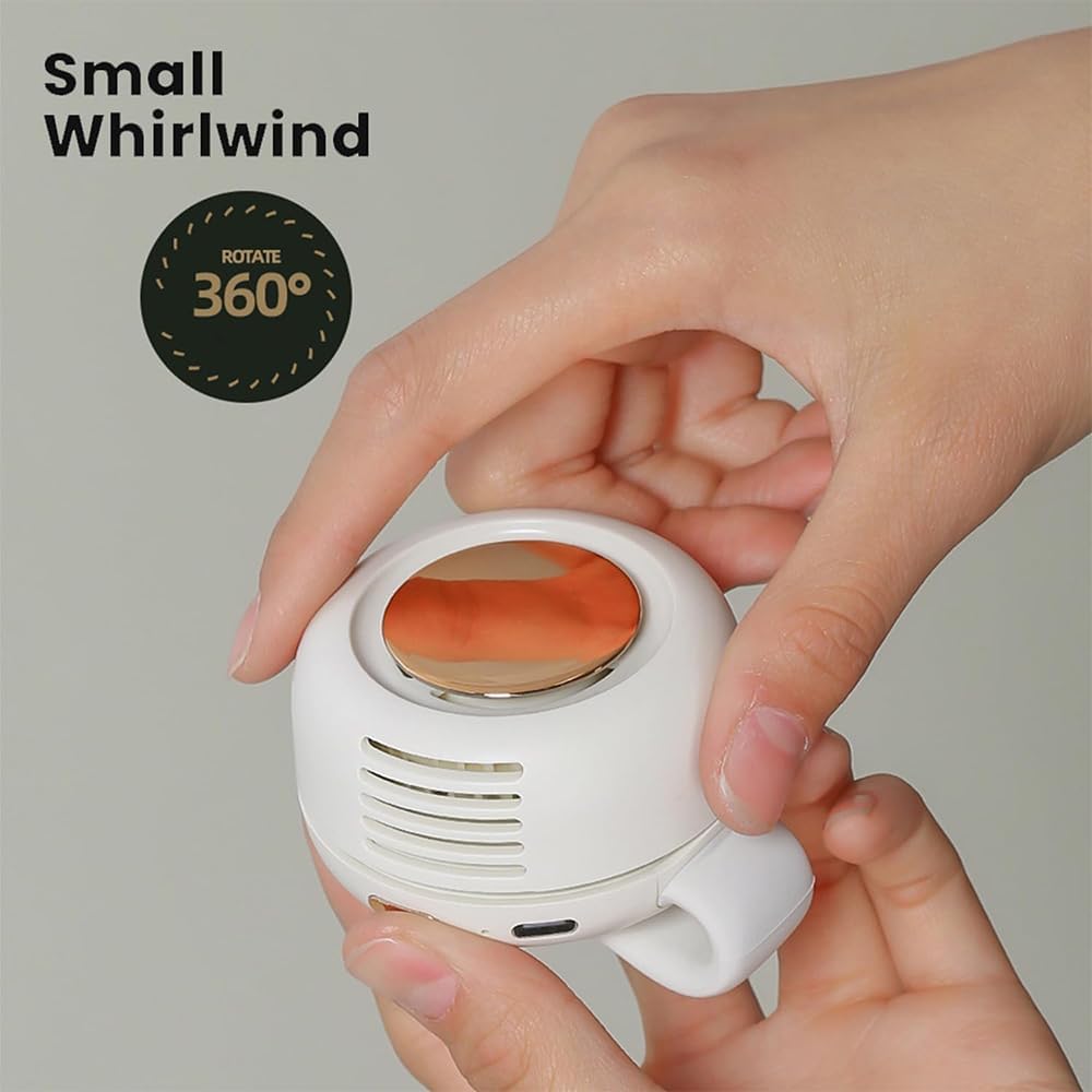 MYNCBD Instant Personal Cooling On-The-Go, Mini Waist Fan 3 Speeds Strong Airflow，360° Rotatable Small Personal Fan，Portable USB Rechargeable (B)