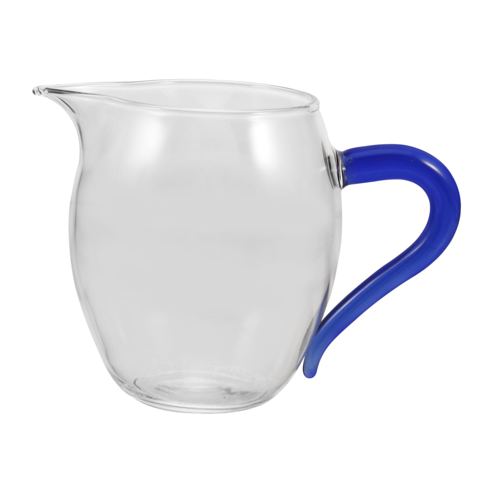 5pièces Tasse à Thé Verre Avec Poignée Bleue Pichet Verre Pour Infusions Tasse à Lait Transparent Pour Service à Table