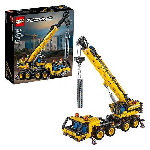 LEGO Technic Mobile Crane 42108 Building Kit, A Super Model Crane to Build for Any Fan of Construction Toys, New 2020 (1,292 Pieces)