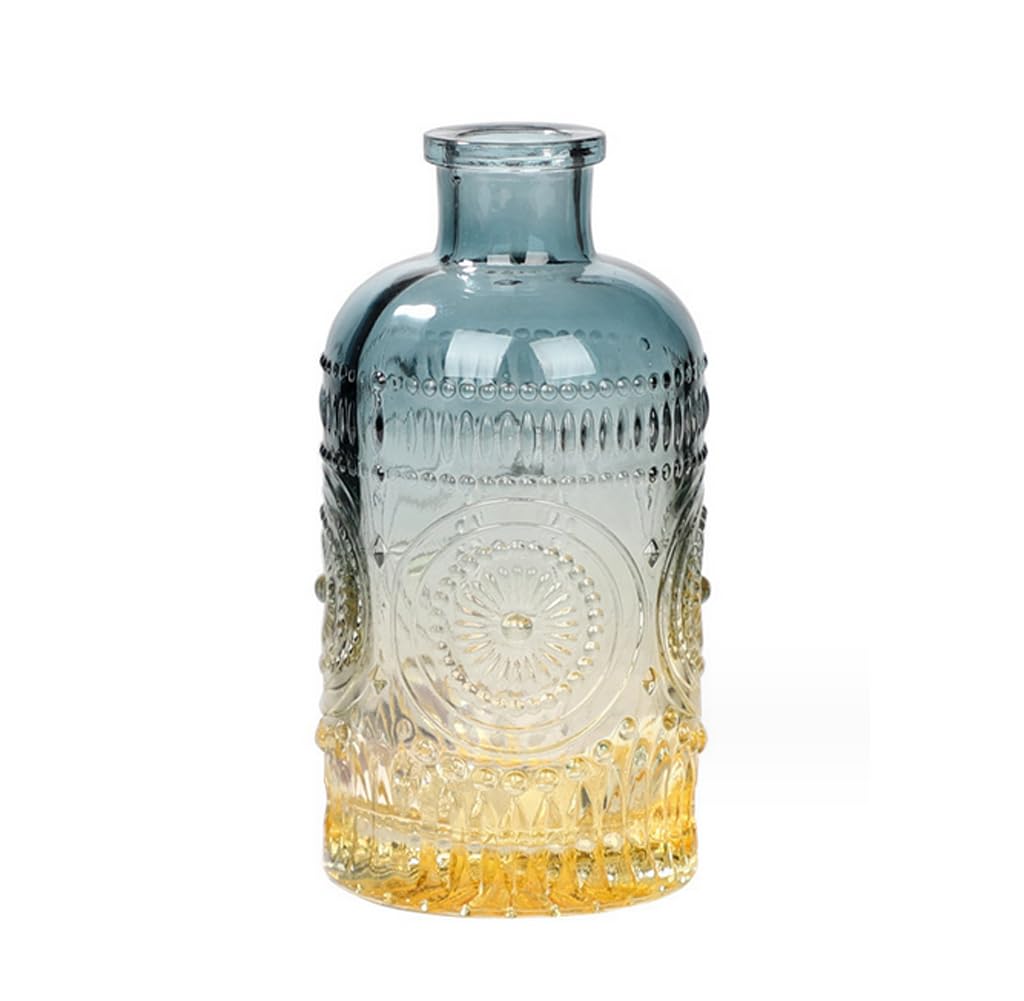 Glass Bud Vase Baroque Retro Small Bud Vases Mini Vintage Flowers Vases Aromatherapy Jar Bottles Antique Decorative Vase Aesthetic Wedding Table Centerpiece Home Table Party Dcor