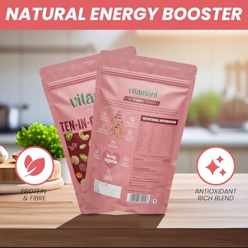 Image of Vitamant 10-in-1 Trail Mix | Premium Mixed Dry Fruits, Nuts & Seeds | Healthy Snack | No Added Sugar | Natural Energy Booster | 250g