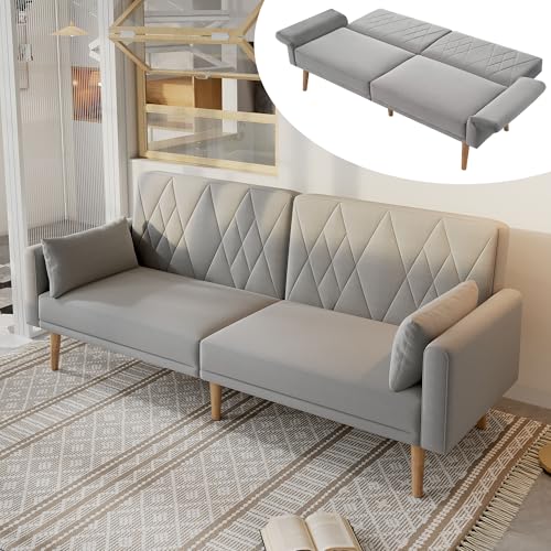 BENMWS Pequeño sofá, sofá de dos plazas, 80 x 180 cm, sofá cama con función de dormir, sofá cama de tela de terciopelo, adecuado para salón, dormitorio, cine en casa, habitación de invitados