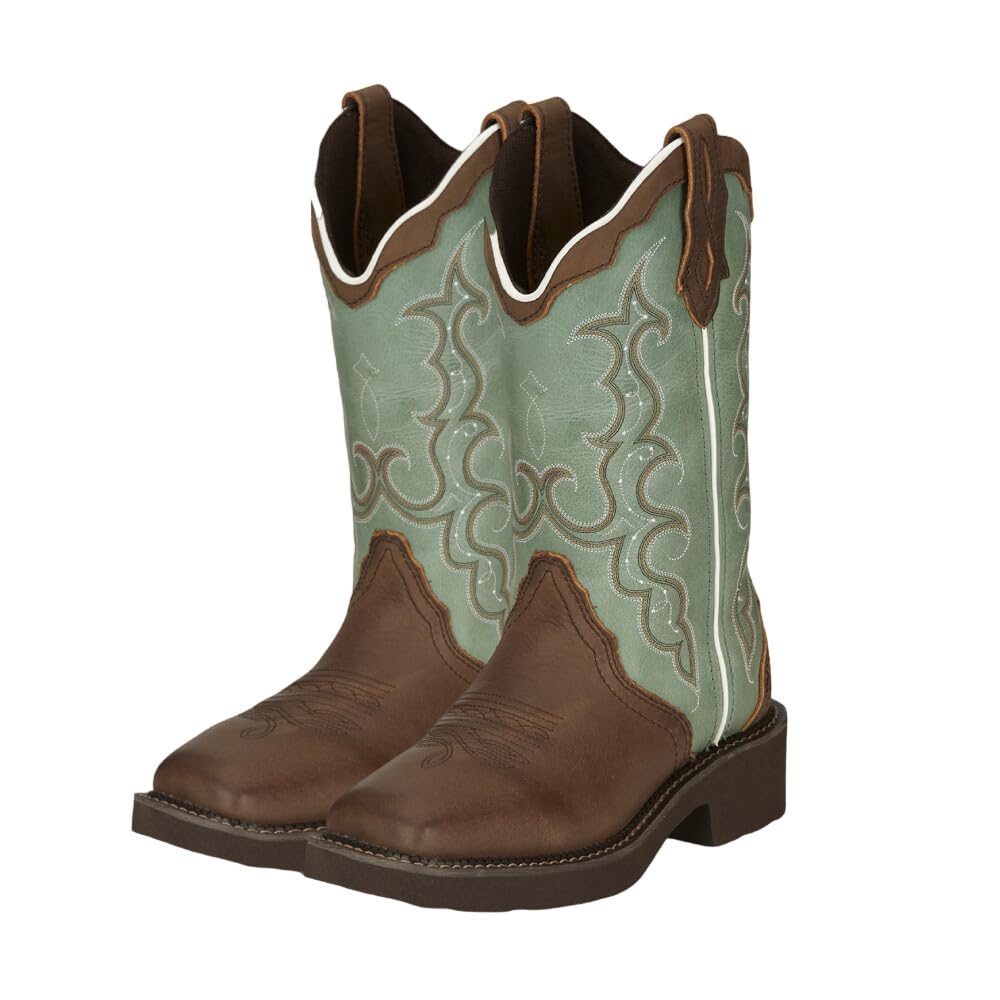 Justin Raya 12" Women's Western Boot - Gypsy Collection - Square Toe, J-Flex Comfort, Distressed Brown - 8B