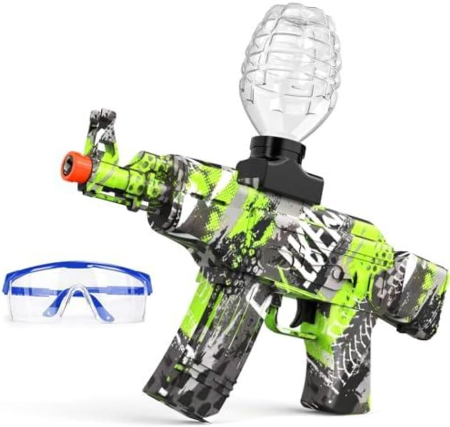 Gel Ball Blaster Fast Auto Blaster Electric with 31k Ammo for Adults Green (GreenCamouflage) | Eyewear | Rechargeable | Garden | Outdoor Games Activities