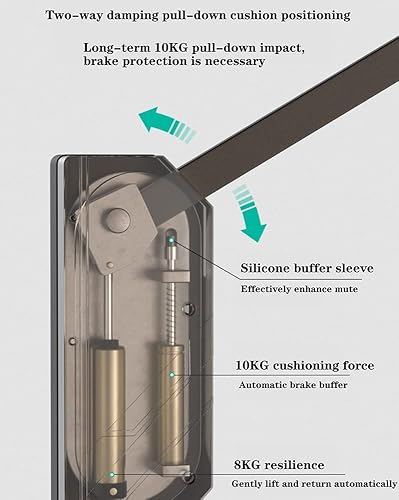 Miniatura 6 de Barra de armario ajustable para colgar ropa, armario, riel de elevación, cierre suave (color moca, tamaño M)