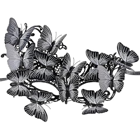 Zinniday Black Butterfly Masquerade Mask Cover