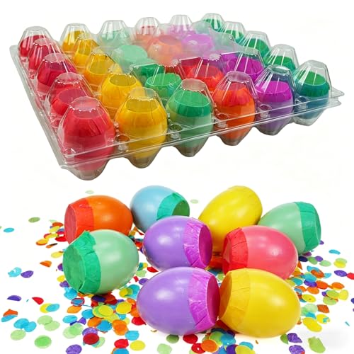 NORTH CLIFF 30 Pack Party Confetti Eggs Cascarones Explosion Eggs with Confetti Inside Party Game for Independence Day World Cup Cinco de Mayo Birthday Party & Graduation Celebration