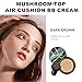 Mushroom Head Air Cushion CC Cream, Mushroom Head Foundation, CC Cream Face Makeup for Mature Skin Moisturizing Concealer, Brighten Long-Lasting, Even Skin Tone for All Skin Types, Dark Brown Color