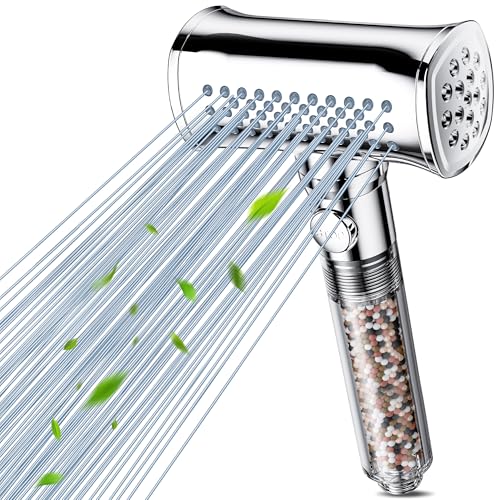 Magichome Duschkopf mit Filter in 8 Schichten Filtration, Hochdruck Duschkopf 4 Strahlarten und Pausenfunktion Handbrause Wassersparend für Hartes Wasser,Rest-Chlor,Schwermetall Duschbrause