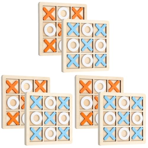 TOYANDONA 6 Juegos Tres En Raya De Madera Juguetes De Juego De Ajedrez Mesa De Juego Familiar Juguetes del Juego De Tablero De Ajedrez Niño Pequeño Clase Secundaria Juego De Mesa