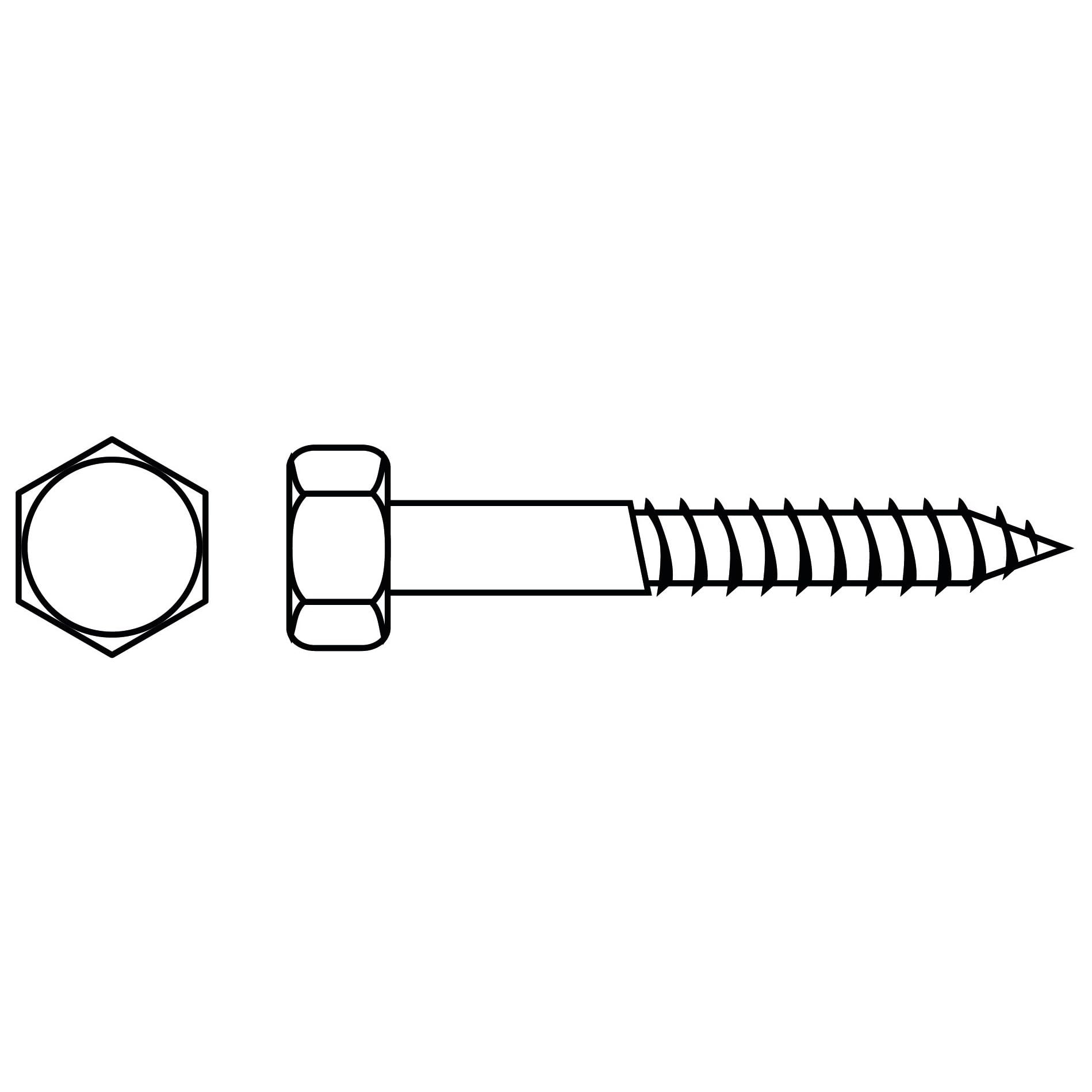 Lot De Tire-fonds à Tête Hexagonale - Dimensions 7x50 Mm - Zingués - Neuf (paquet Ouvert)