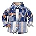 Kids Flannel Jacket Western Plaid Long Sleeve Button Down Shirts Baby Boys Girls Fall Shacket (Coffee, 6-12 Months)