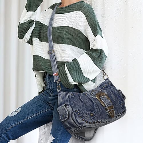 Image of Angel Kiss Hobo Bags for Women Vegan Leather Purses and Handbags Ladies Chic Shoulder Bags Crossbody Purses with Metal Studs