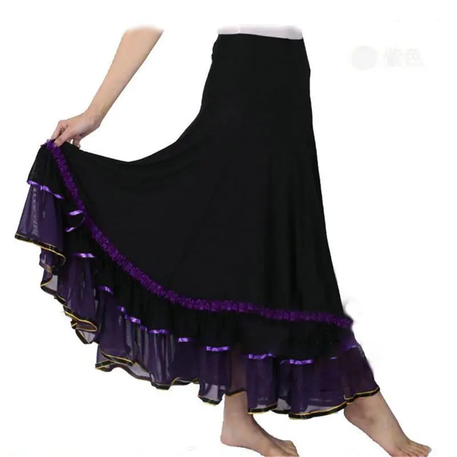 Traje de Baile clásico, Traje Gitano, Vestido Flamenco for Mujer, Faldas con Vuelo, salón, espectáculo Danza del Vientre