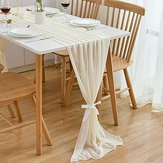CHUQING Chiffon Table Runner 70 x 300 cm Green Washable Table Runner Table Decoration Wedding