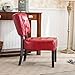 Roundhill Furniture Blended Leather Tufted Accent Chair with Oversized Seating, Red