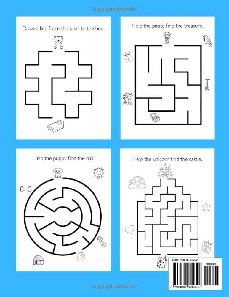 Book Of Mazes For 4 Year Olds: Preschool, Kindergarten, Maze Puzzles, 3 Different Levels, Great Engaging Pictures, Problem-Solving Skills: Publishing, Cozy Corner: 9798883425355: Amazon.com: Books book-of-mazes-for-4-year-olds-preschool-kindergarten-maze-puzzles-3-different-levels-great-engaging-pictures-problem-solving-skills-publishing-cozy-corner-9798883425355-amazon-com-books