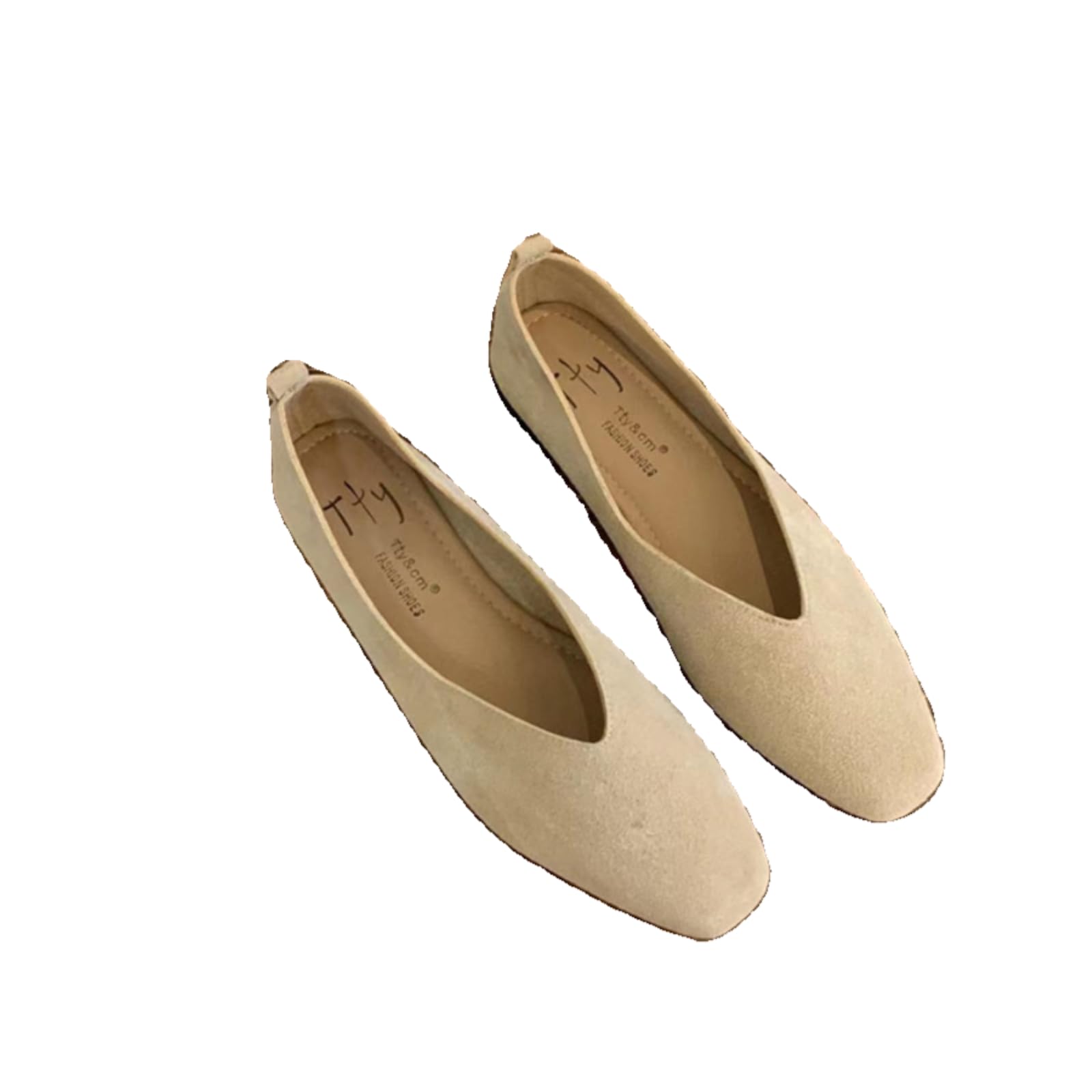 Japonki tańczyliśmy Kobieta Zamsz Kwadratowy Stopy Vintage Mieszkania, Miękkie Slip-On Plecaki, Wygodne Buty Do Sukni Baletowej Do Codziennego Biura-Yellow -42