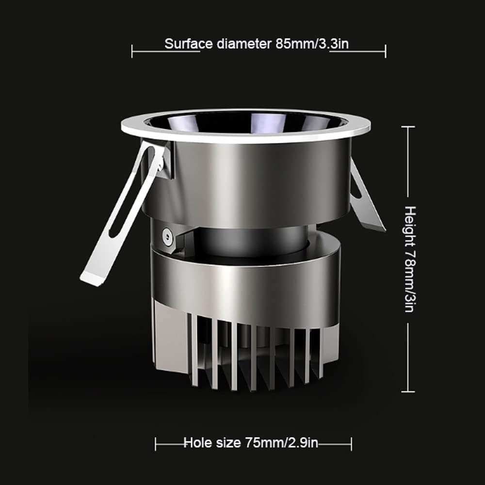 Faretto da Incasso a LED antiriflesso, Confezione da 10 faretti da Incasso da 5W, 7W, 10W, 3,3 Pollici, faretto da Incasso a LED con Coppa Profonda, faretto antiriflesso, faretto da Incasso orientabi