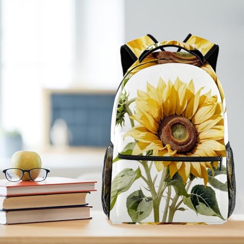 Sac à dos tournesol multicolore léger avec compartiment principal et poche avant - 5