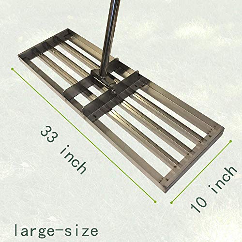 FLY HAWK Lawn Leveling rake, Garden Finishing Stainless Steel Flat Sand Crusher (6.5 FT)