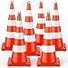 BATTIFE Traffic Safety Cones 36 Inch with Handheld, Orange Cones with Reflective Collar, Cones for Parking Lot, Sport & Driving Training, Road Safety, Construction Events (6 Cones)