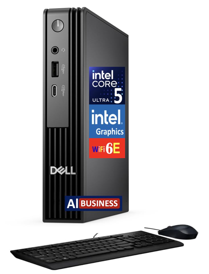 Dell Pro Micro Formerly Optiplex QCM1250 MFF AI Business Mini PC Intel Ultra 5-235T 16GB DDR5 512GB SSD