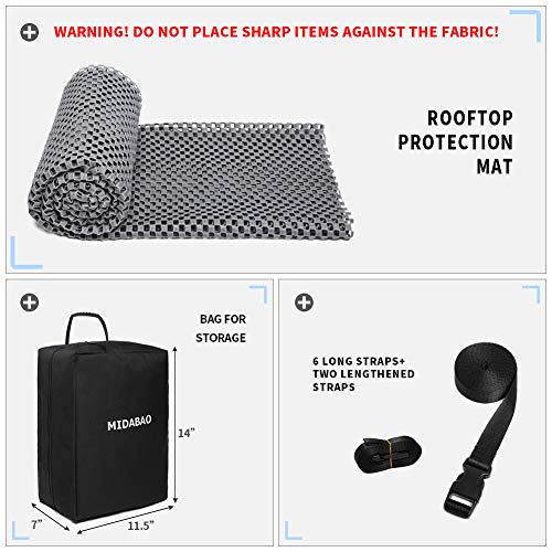 MIDABAO Thickened 20 Cubic Waterproof Duty Car Roof Top Carrier-Car Cargo Roof Bag Car Roof Top Carrier - Easy to Install Soft Rooftop Luggage Carriers with Wide Straps 20 Cubic Feet - Thumbnail 2